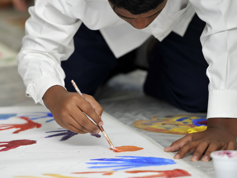 Painting on Egg Cartons to Make Cubist Art