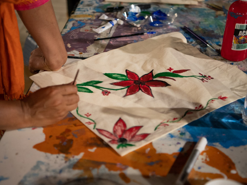 Printmaking on Tote Bags